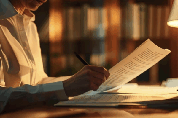 man signing a personal lines insurance document